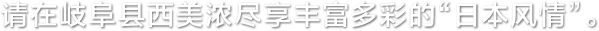 多彩な「日本らしさ」を、ぎふ西美濃でご満喫ください。