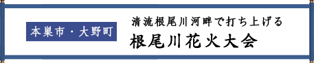 本巣市・大野町 清流根尾川河畔で打ち上げる 根尾川花火大会